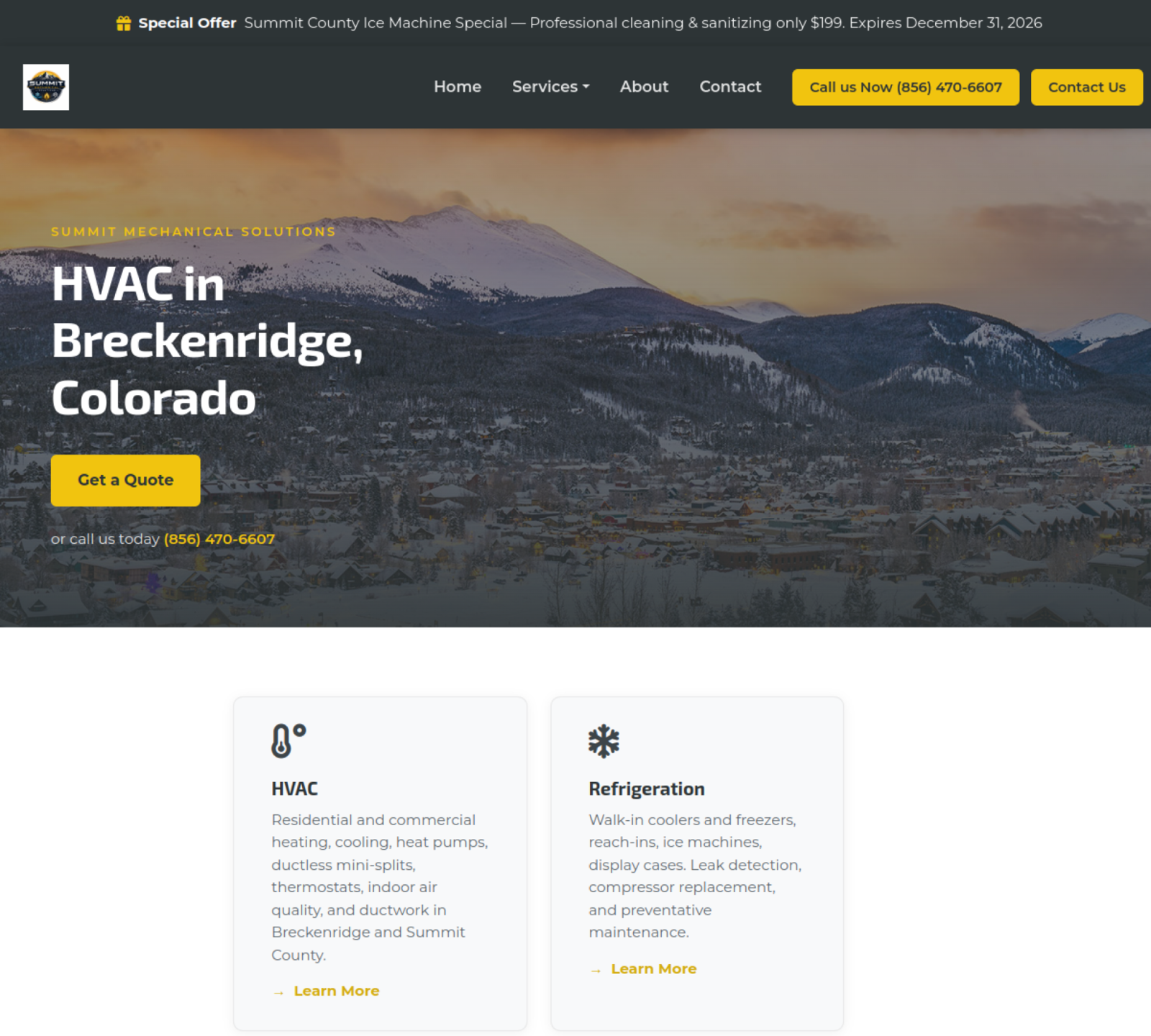 Summit Mechanical Solutions live site